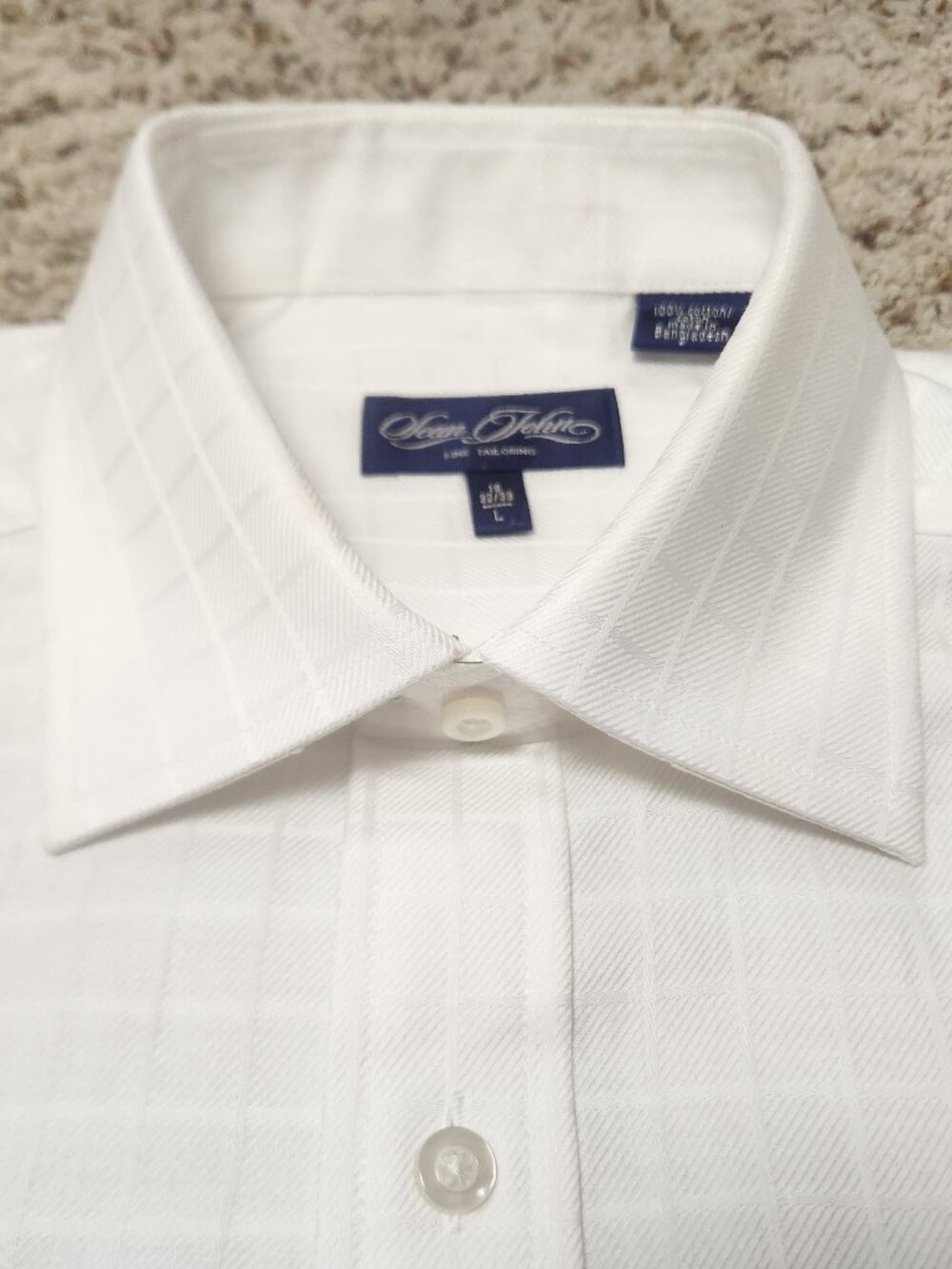 NWOT French cuff shirt 16 32/33 men's white tone Sean John